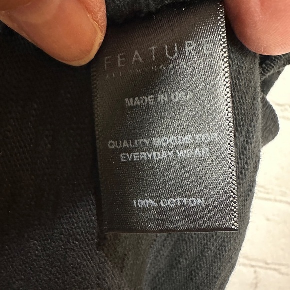 Feature All Things Good black slub long length tee t-shirt shirt, sz L, NWT $60 - Picture 4 of 7